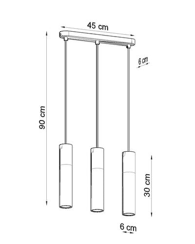 LED hanglamp wit beton borgio 3xGU10 fitting 50W Sollux Lighting