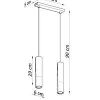 LED hanglamp zwart chrome with 2 x GU10 fitting by Sollux Lighting
