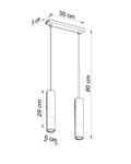 LED hanglamp zwart chrome with 2 x GU10 fitting by Sollux Lighting