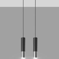 LED hanglamp zwart chrome with 2 x GU10 fitting by Sollux Lighting