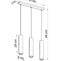 Led hanglamp zwart chrome loopez 3x gu10 fitting by sollux lighting