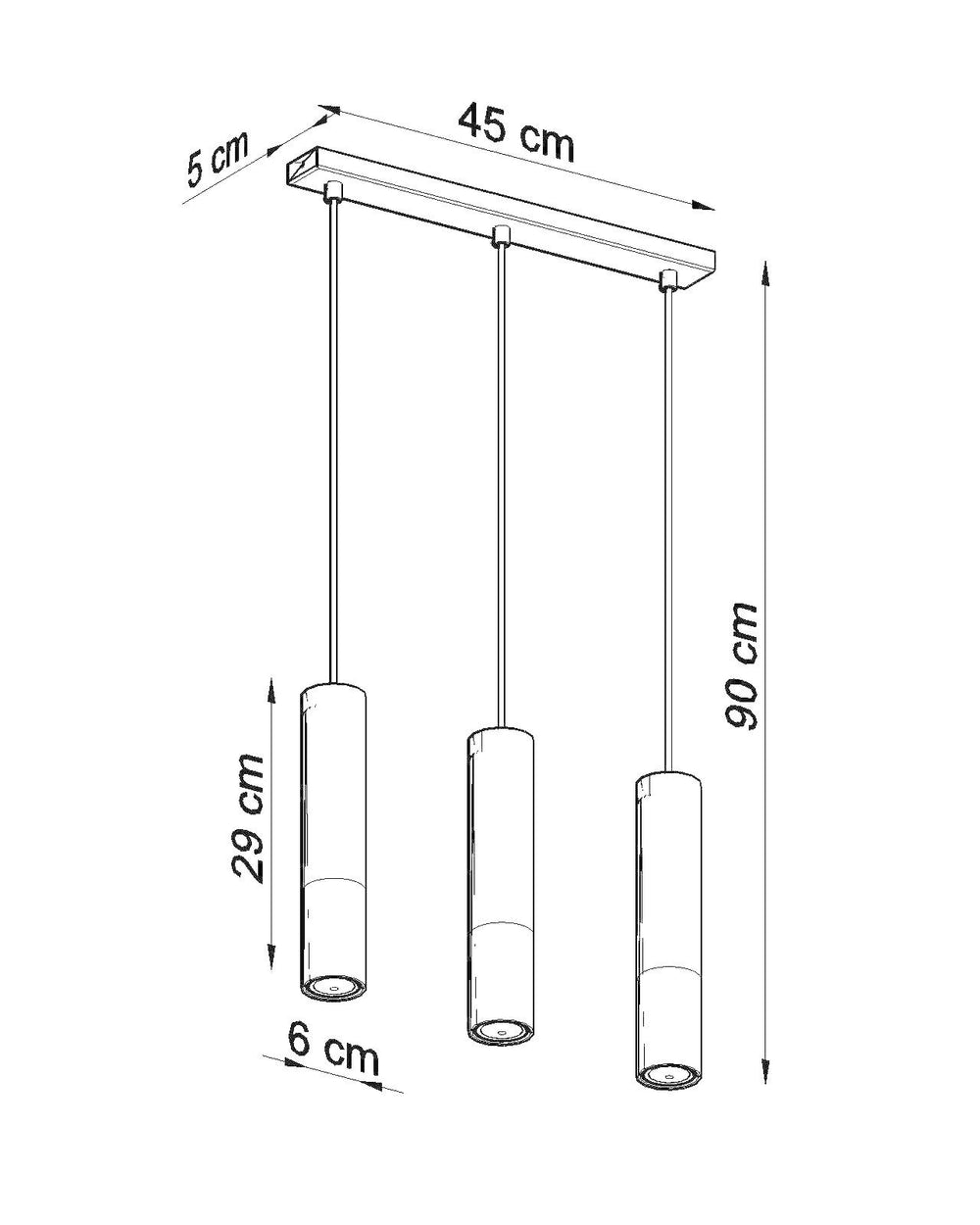 Led hanglamp zwart chrome loopez 3x gu10 fitting by sollux lighting