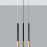 LED pendant lamp black copper design 3xG9 fitting 220-240V 104mm | Sollux Lighting