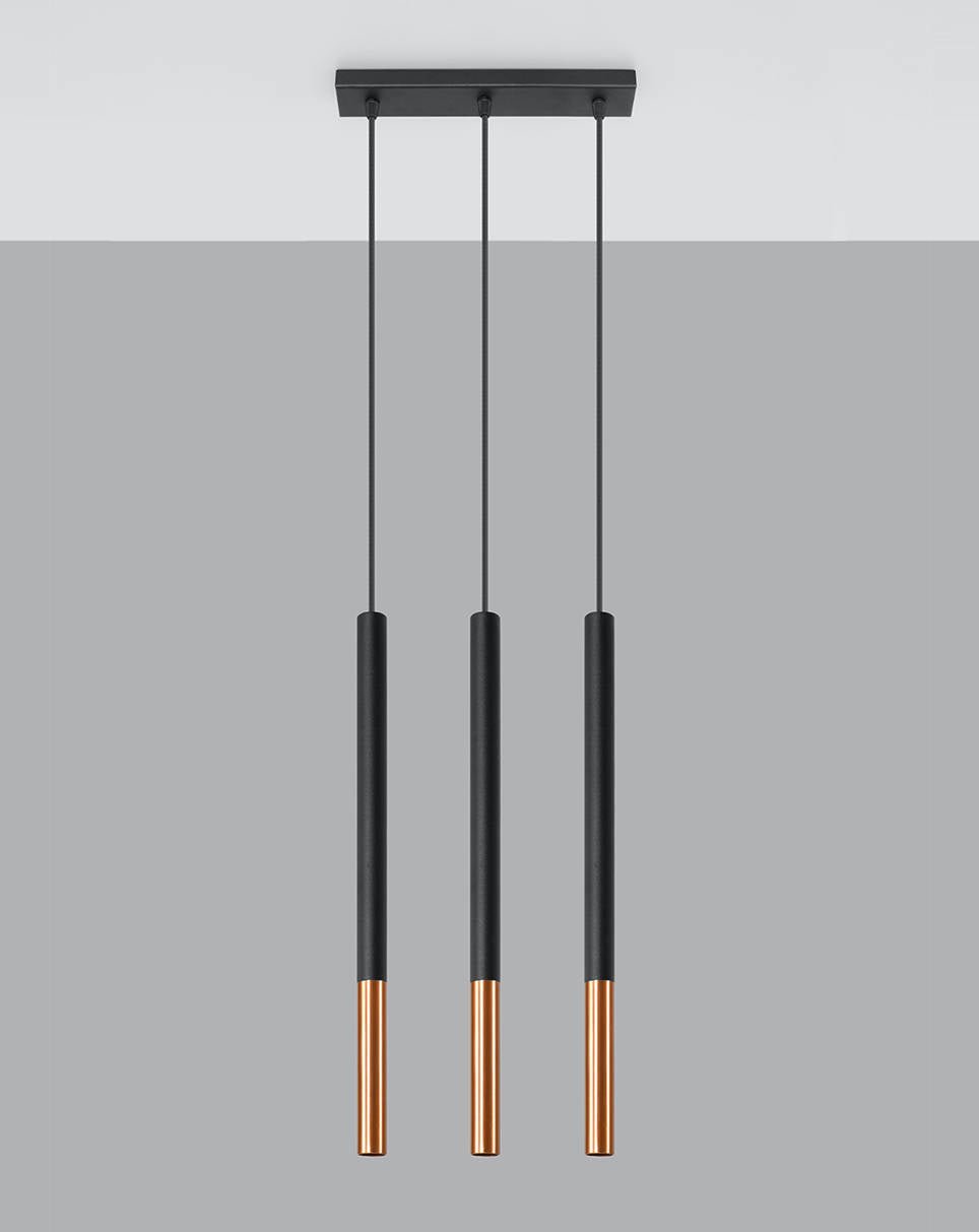 LED pendant lamp black copper design 3xG9 fitting 220-240V 104mm | Sollux Lighting