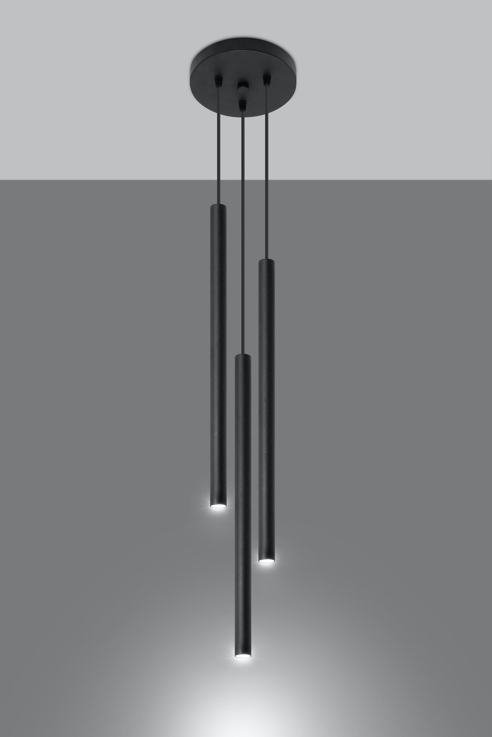 Sollux Lighting LED pendant lamp black PASTELO with 3 G9 sockets