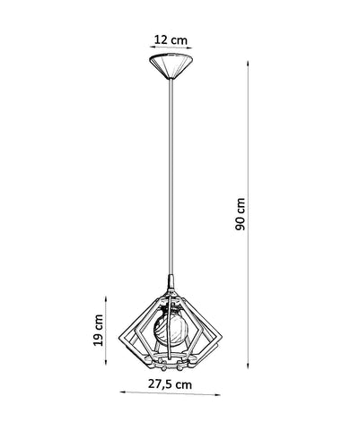 Sollux Lighting LED wood hanging lamp POMPELMO E27 220-240V