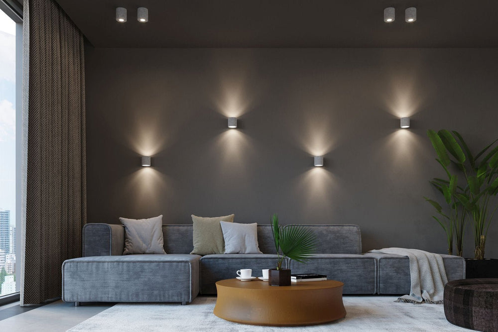 LED wall lamp concrete Orbis - G9 fitting - matte gold aluminum