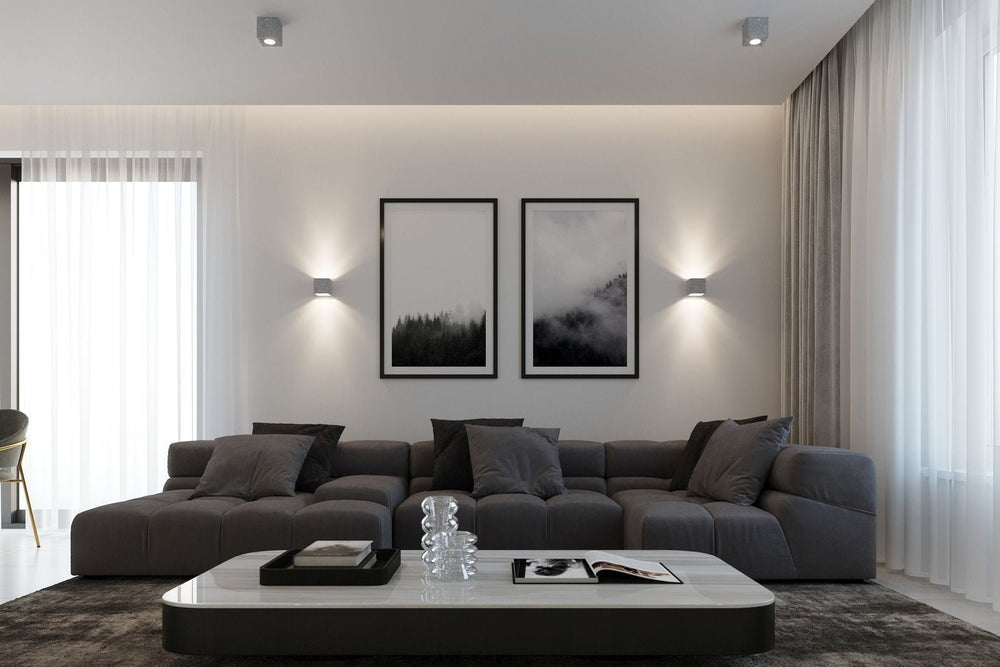 Led wandlamp beton quad with g9 fitting by sollux lighting