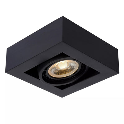 Lucide ZEFIX Faretto da soffitto LED, dim to warm, GU10 12W 2200K-3000K, orientabile, quadrato, Nero, IP20