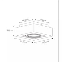 Lucide ZEFIX Faretto da soffitto LED, dim to warm, GU10 12W 2200K-3000K, orientabile, quadrato, Nero, IP20