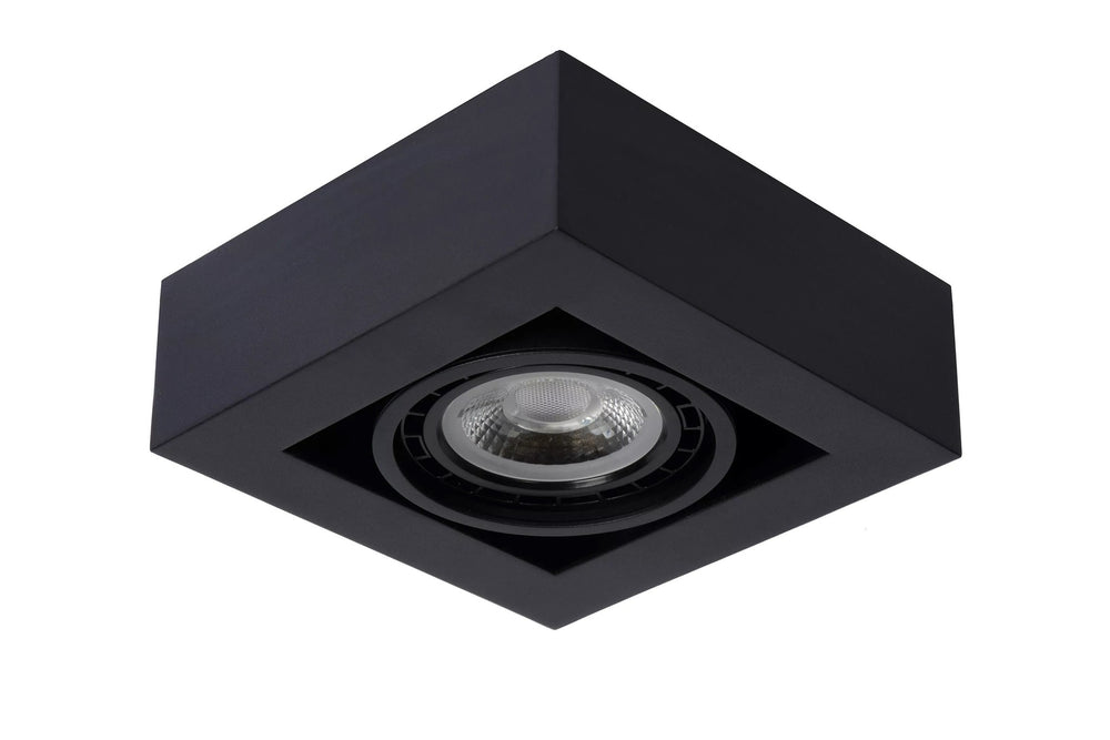 Lucide ZEFIX Faretto da soffitto LED, dim to warm, GU10 12W 2200K-3000K, orientabile, quadrato, Nero, IP20