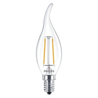 Lampadina a candela a filamento LED Philips CorePro E14 250 lumen 2700K non dimmerabile finitura trasparente