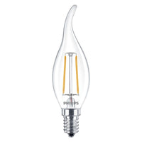 Philips CorePro lampadina LED a candela E14 2W 250 lumen 2700K trasparente non dimmerabile BA35 bianco caldo sostituisce 25W