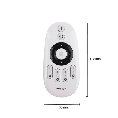 LED strip remote control white, 4 groups RF 2.4GHz, single color, compatible with 12V-24V LED strips