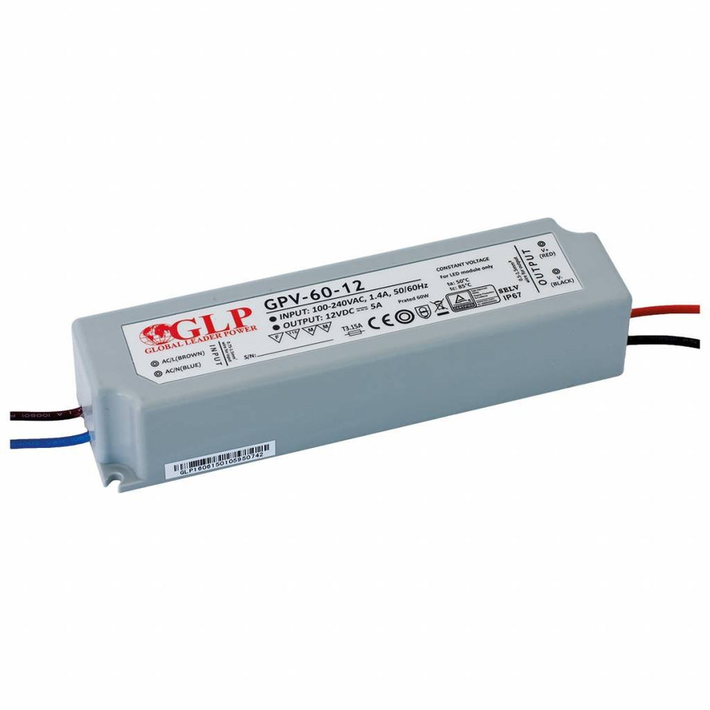Adattatore di alimentazione GLP LED 12V 60W 5A per illuminazione LED impermeabile IP67