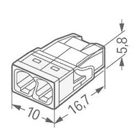 Wago morsetto di giunzione a 2 vie 0,5-2,5 mm² 2273-202 - IP20 per cablaggi sicuri e installazioni compatte - 100 pezzi