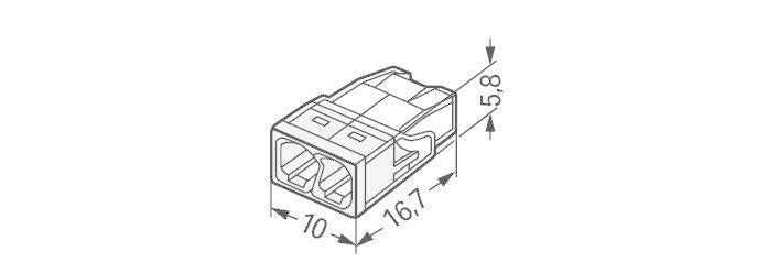 Wago morsetto di giunzione a 2 vie 0,5-2,5 mm² 2273-202 - IP20 per cablaggi sicuri e installazioni compatte - 100 pezzi
