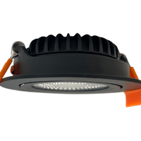 Faretto LED da incasso 85mm IP65 nero 5W dim to warm per bagno