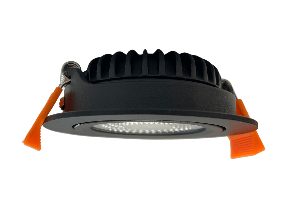 Faretto LED da incasso 85mm IP65 nero 5W dim to warm per bagno