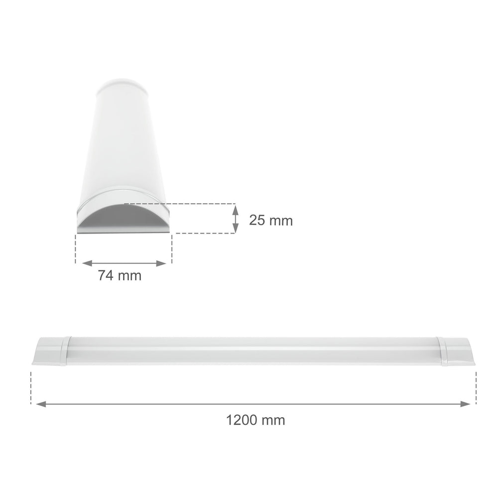 Plafoniera LED Spectrum 120cm 32W 3000K Bianco Caldo 4000 lumen IP20 Montaggio a Soffitto o Sospeso Bianco