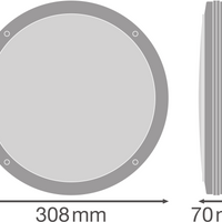 Plafoniera LED da superficie 300mm Bianca, 15W 1400 lumen, 4000K Bianco Freddo, IP65