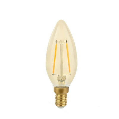 Lampada LED a filamento Spectrum E14 4.9W 2400K luce calda, sostituisce 50W con 490 lumen, angolo di radiazione di 360°, non dimmerabile