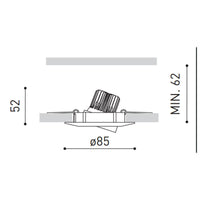 LCB Faretto LED da incasso 10.5W 3000K 220-240V IP20 chip Philips CRI 80 CE RoHS