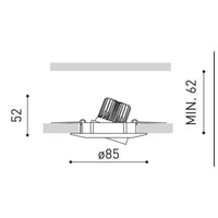 Led recessed spotlight dimmable 7W replaces 70W 4000K clear white LCB