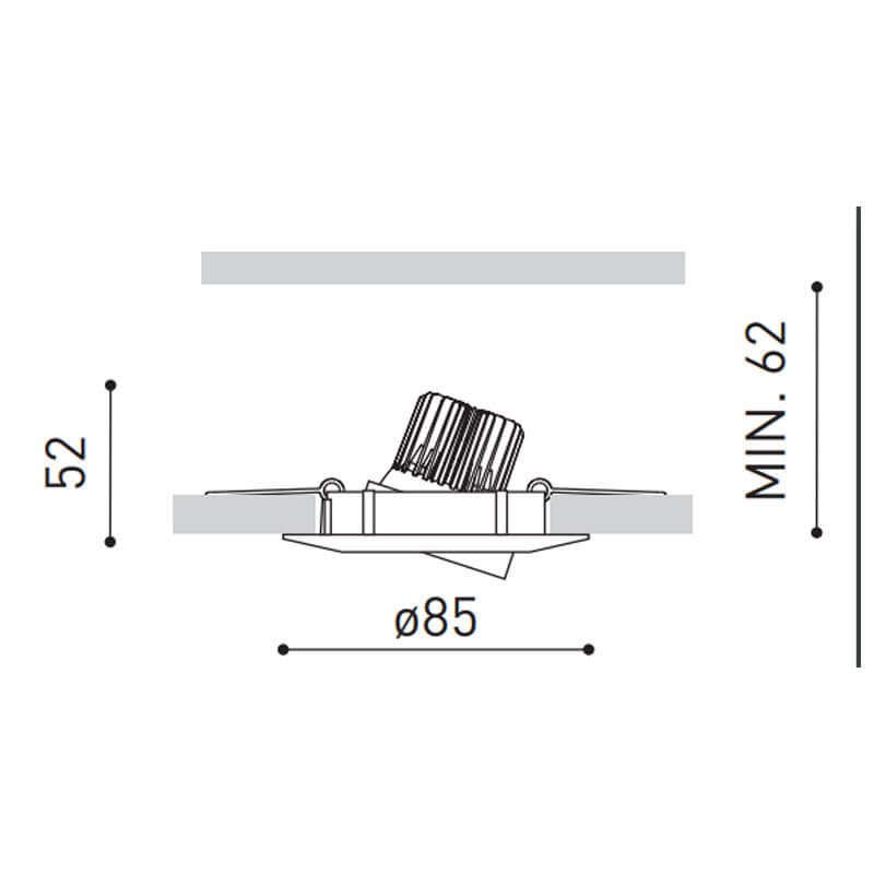 Led recessed spotlight dimmable 7W replaces 70W 4000K clear white LCB