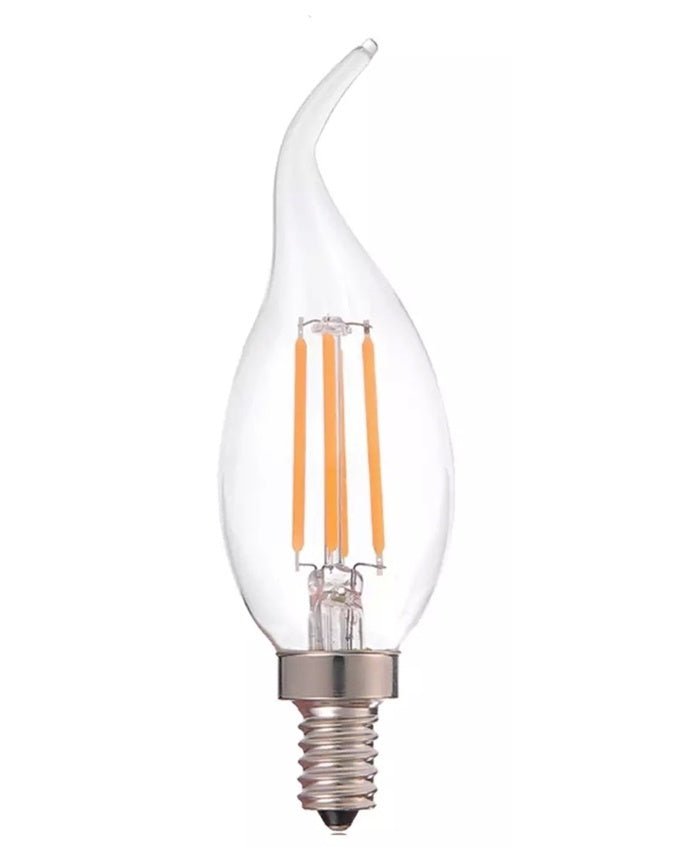 LED filament lamp E14 C37, 5W replaces 40W, 2700K warm white by LCB