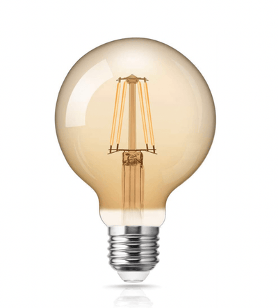 Lampadina a filamento LED Lcb E27 G125 6W 2200K bianco extra caldo - globo dimmerabile da 60mm
