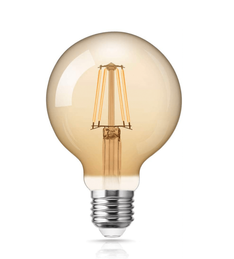 lampada a filamento LED lcb e27 g125 4w 2200k luce bianco extra caldo xl globo