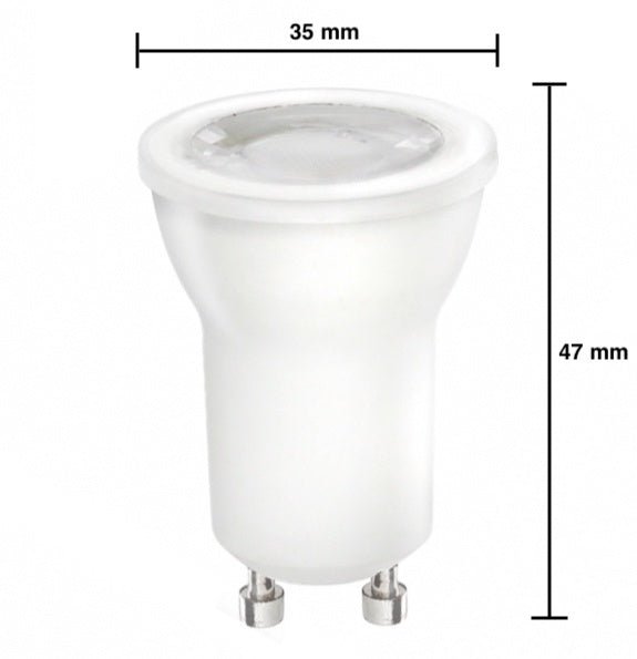 LED GU10 - Ø35mm - 2W sostituisce 20W - 3000K luce bianca calda