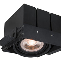 Lucide black trimless AR111 GU10 recessed spotlight fixture for modern minimalist home lighting solutions