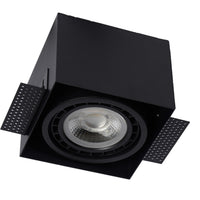 Lucide black trimless AR111 GU10 recessed spotlight fixture for modern minimalist home lighting solutions