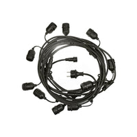 Spectrum 10m LED string lights with 10x E27 fittings, 3000K, IP20