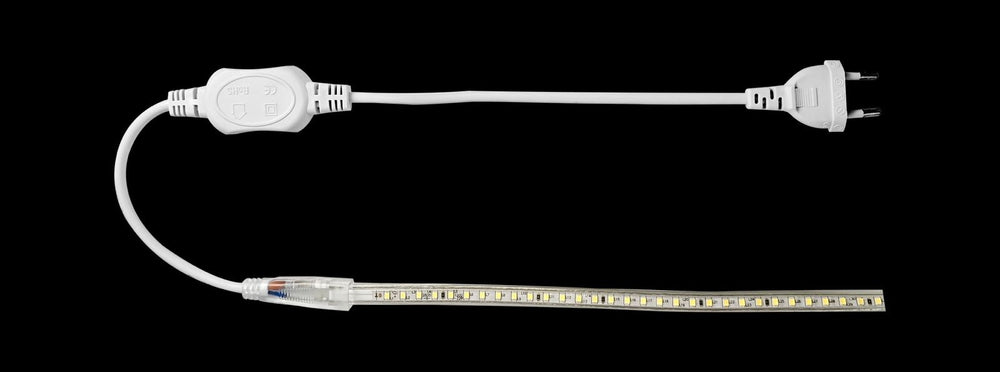 Corda luminosa LED V1 con spina UE 230V, 60 LED per metro, design flessibile da 9mm per installazione facile