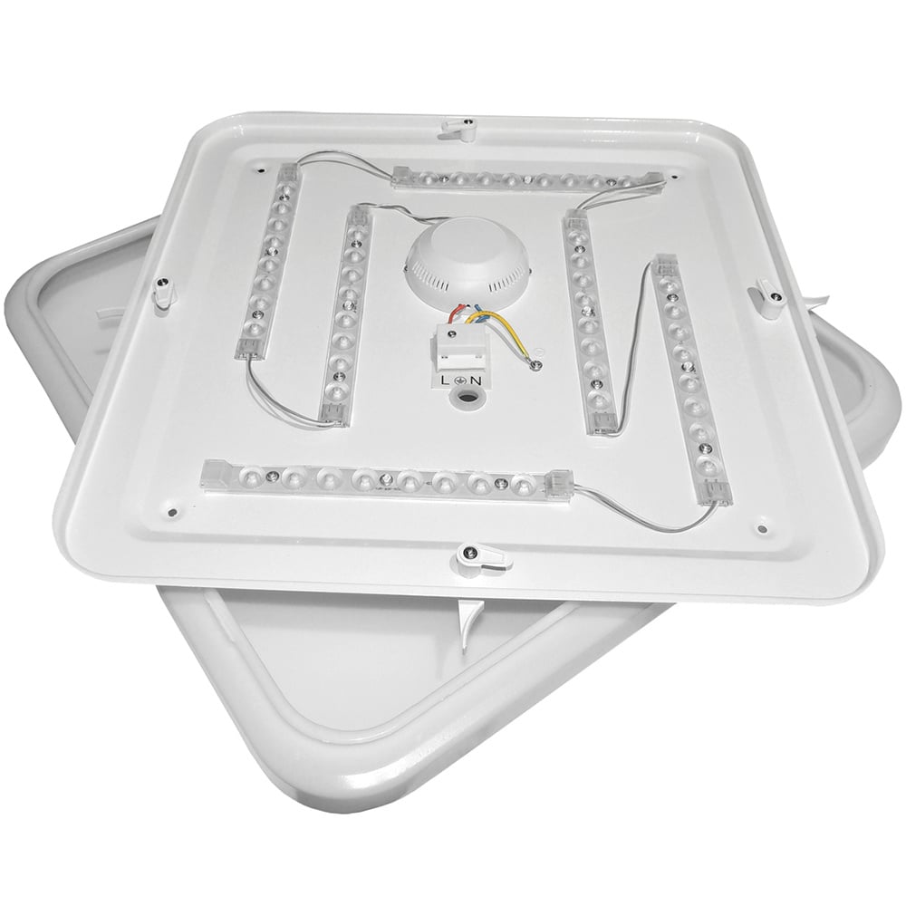 Spectrum LED ceiling light 36W 230V surface mount IP20 3000K 2600 lumens White housing 430x430 mm