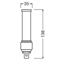 LED PL-C Dulux-D D/E 6W 660 lumen 4000K Bianco Freddo G24d-1 2-Pin 230V sostituzione per 13W