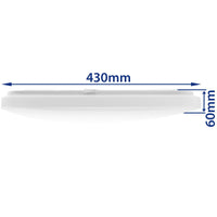 Spectrum LED ceiling light 36W 230V surface mount IP20 3000K 2600 lumens White housing 430x430 mm