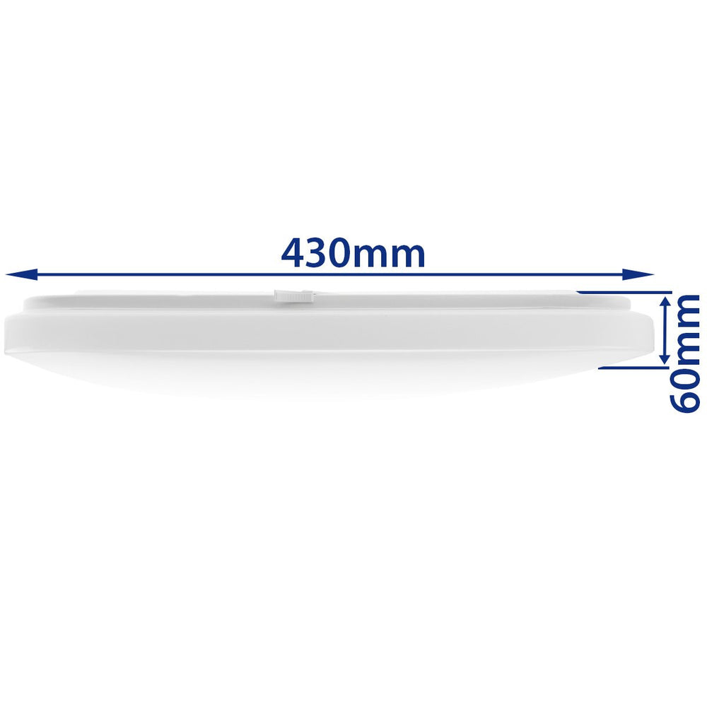 Spectrum LED ceiling light 36W 230V surface mount IP20 3000K 2600 lumens White housing 430x430 mm