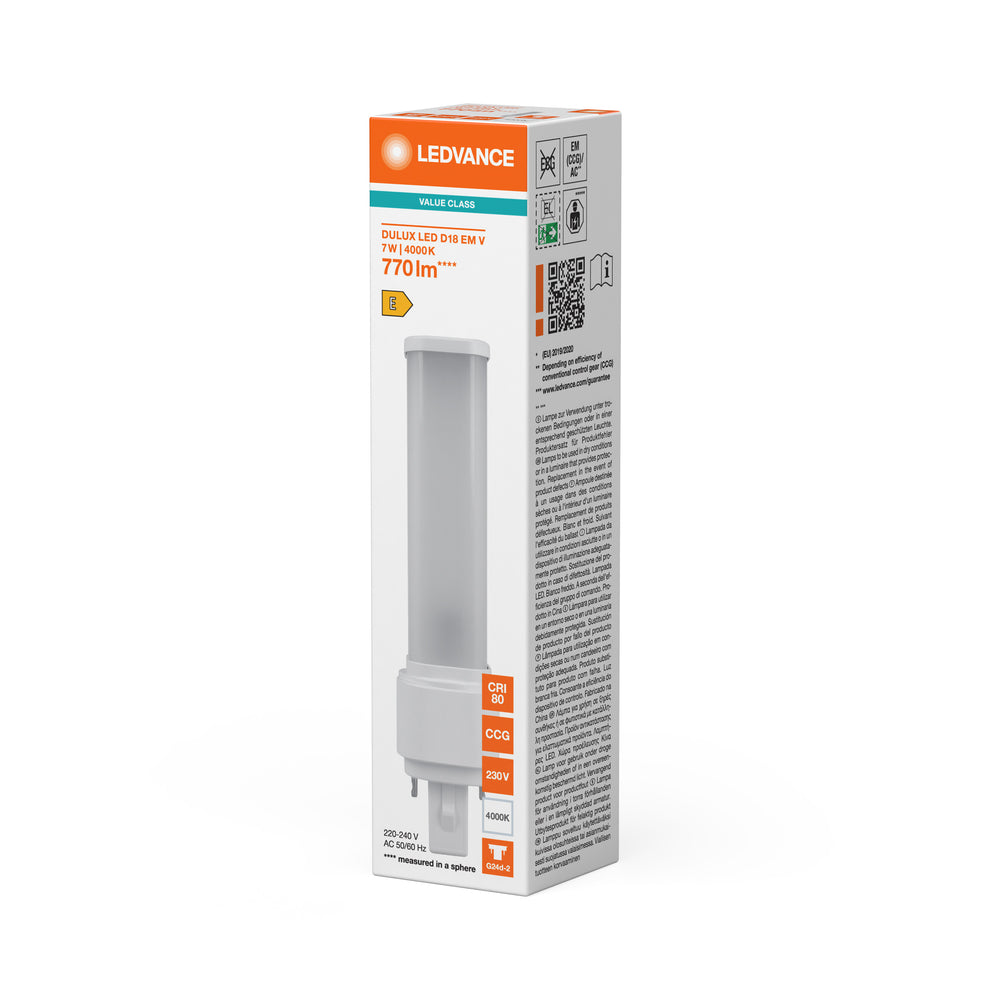 Lampada LED PLC 7W 840 Bianco Freddo G24D-2 2-Pin, 230V, sostituisce CFL 18W, illuminazione a risparmio energetico per te