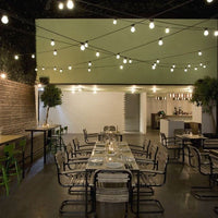 Spectrum 10m LED string lights with 10x E27 fittings, 3000K, IP20