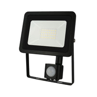 Spectrum LED floodlight with PIR sensor, 20W 230V 4000K 1820 lumens IP44 Black outdoor lighting