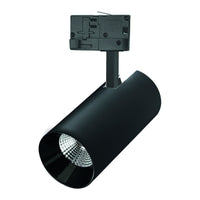 Faretto LED su Binario Spectrum Nero 3-Fasi 25W 4000K 2650 lumen Fascio 36° IP20 Corpo in Alluminio