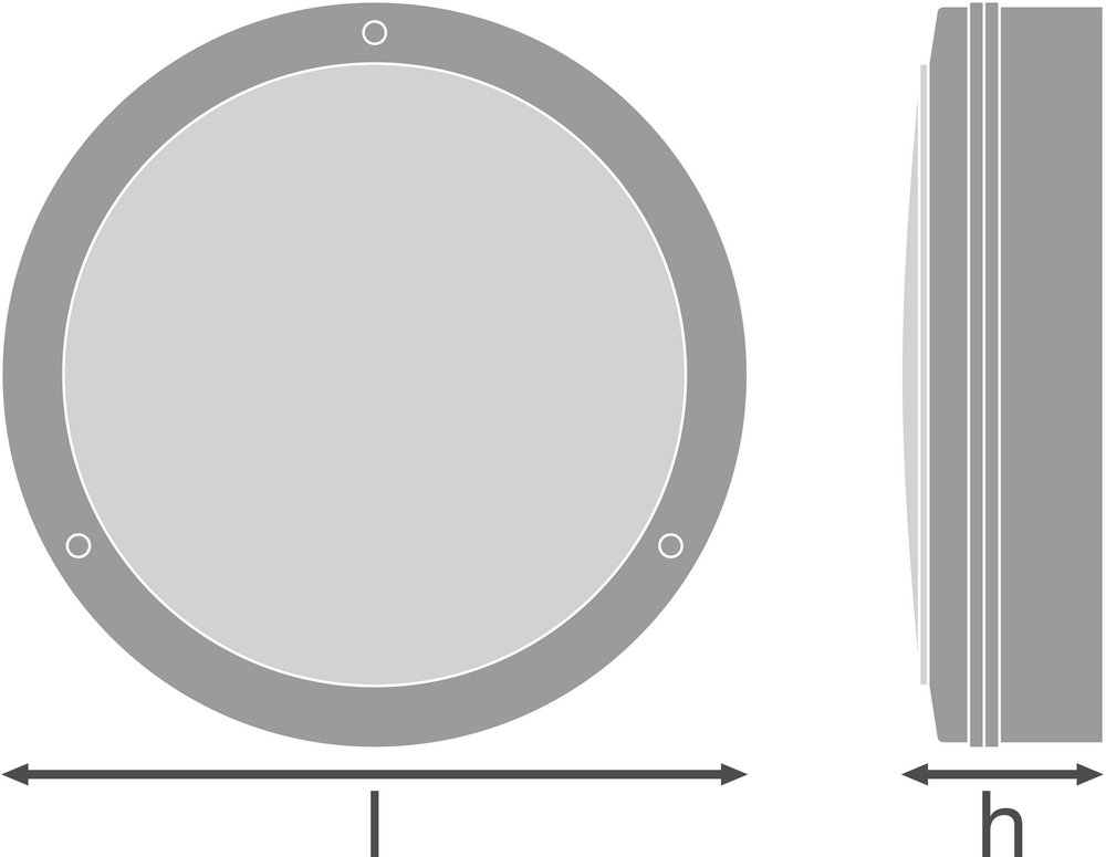Lampada da Parete LED Bulkhead con Sensore, 10W 800 lumen, 3000K Bianco Caldo, IP65 IK10, Nero Ø250MM