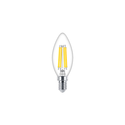 Lampadina a candela LED Philips E14 B35 bianco caldo 2700K con emissione luminosa di 470 lumen