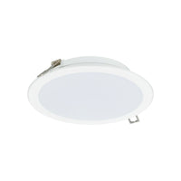Philips LED downlight DN065B, metal white, 12W, warm white light, 120 lumens, wide 110° beam angle, cut-out size 150mm, ideal for cozy indoor lighting