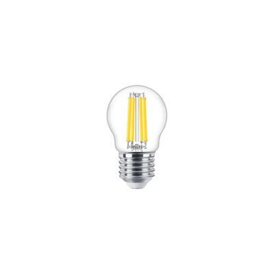 Lampadina Philips LED P45 Trasparente E27 3.4W Equivalente 40W 2700K Bianco Caldo 470 lumen CRI 90 Dimmerabile
