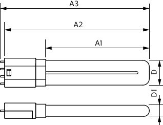 Philips CorePro LED PLL 8W 3000K 960 lumen 2G11 4P tubo in vetro satinato EM rete 220-240V